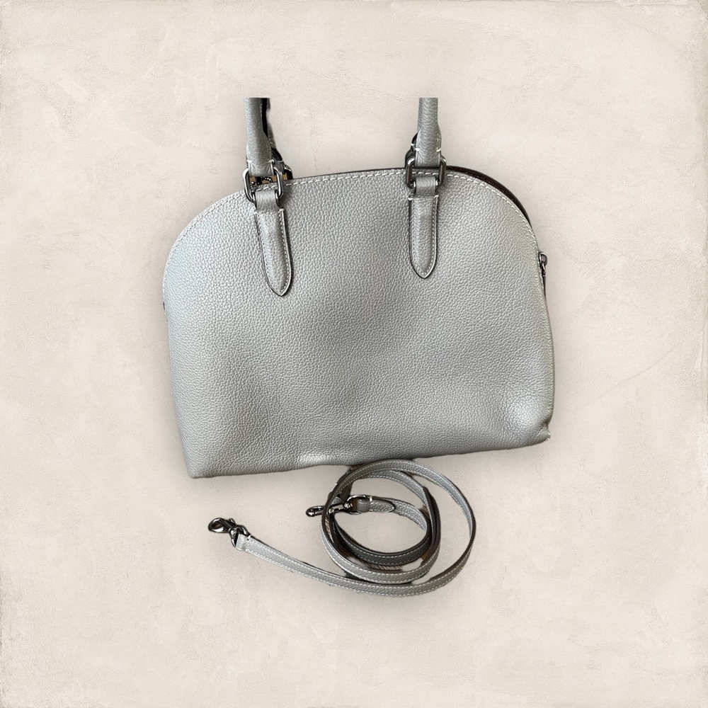Grey Coach leather hand bag